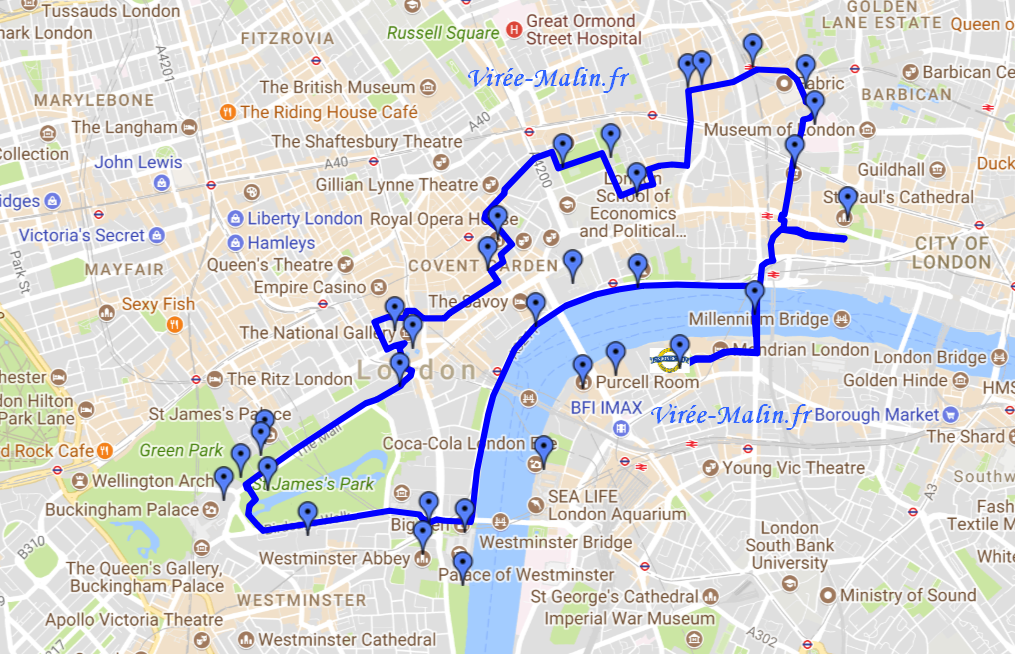 programme-balade-velo-londres-googlemap