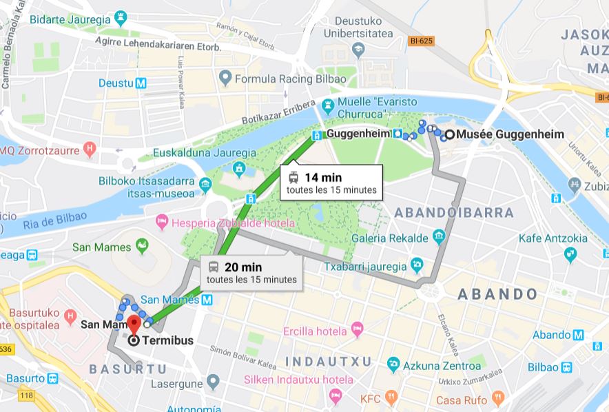 rejoindre-musee-guggeiheim-depuis-bus-terminus-aeroport