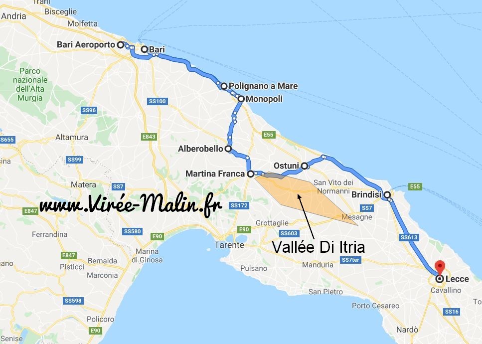 itineraire-voiture-locaton-3-jours-Pouilles