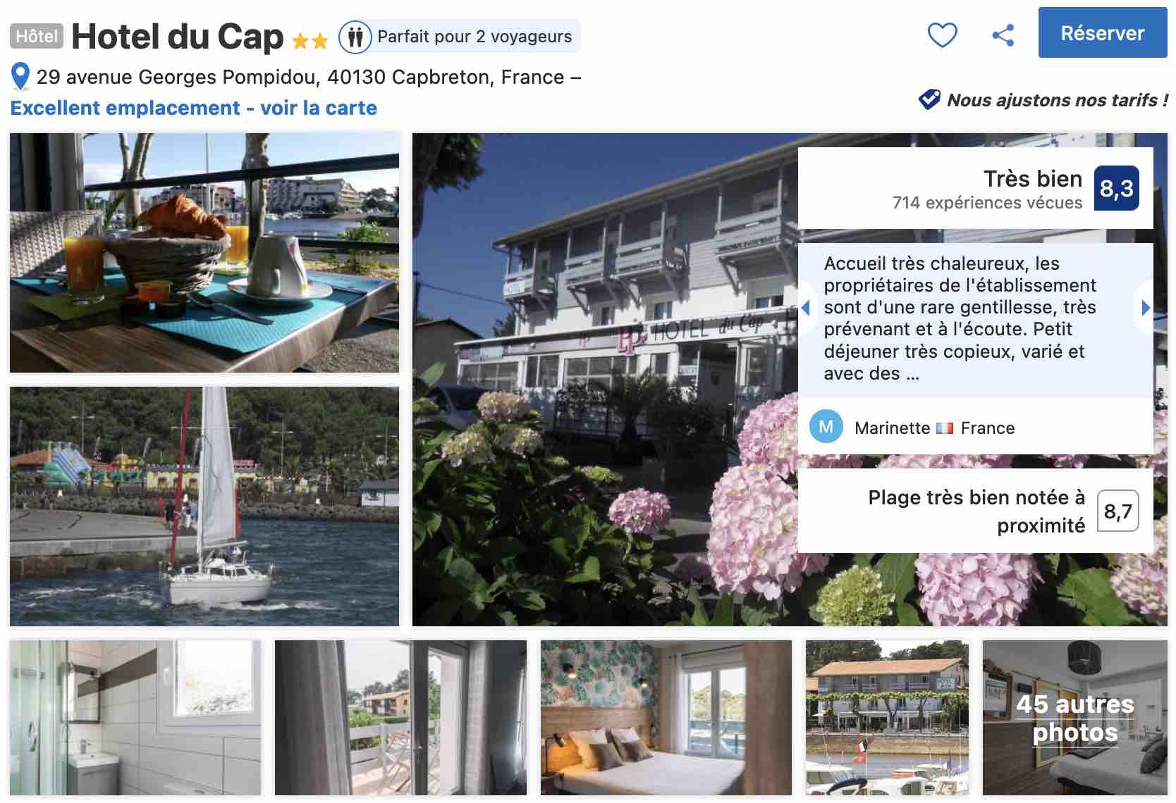 hotel-capbreton-avec-balcon-petit-dejeuner-copieux