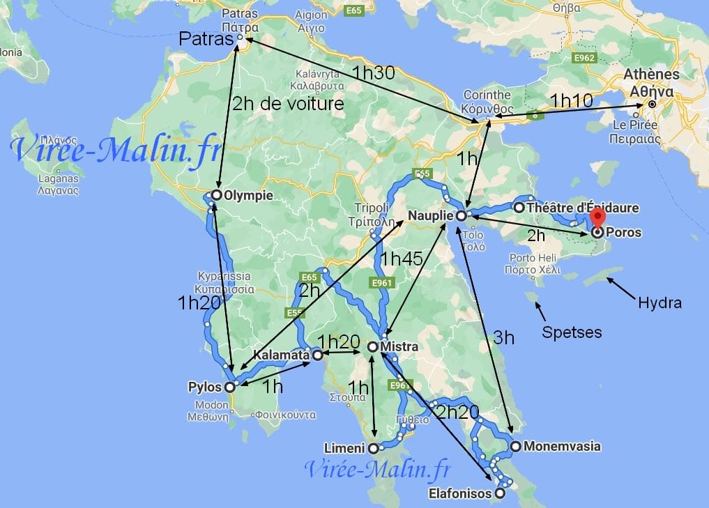 distance-Olympie-Peloponnese