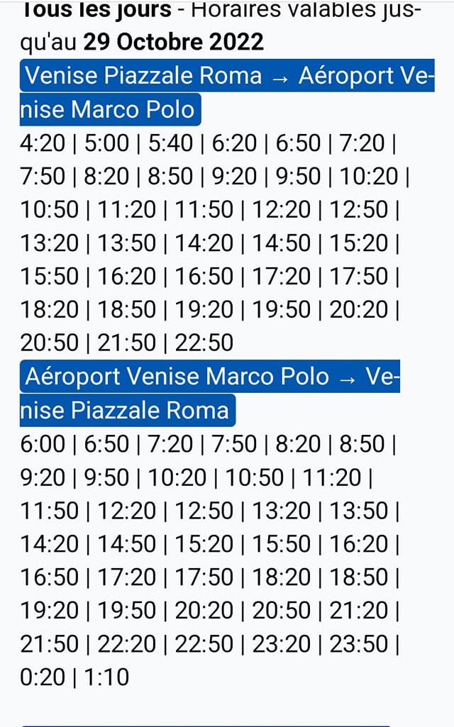 horaire-bus-aeroport-Venise-Marco-Polo-centre-ville-Venise