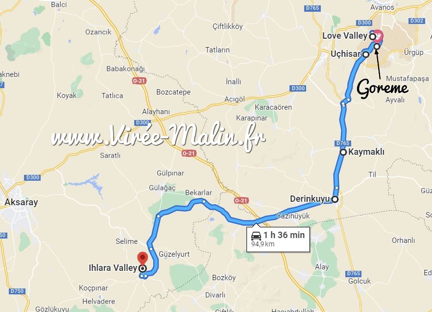 carte-Cappadoce-visiter-incontournables