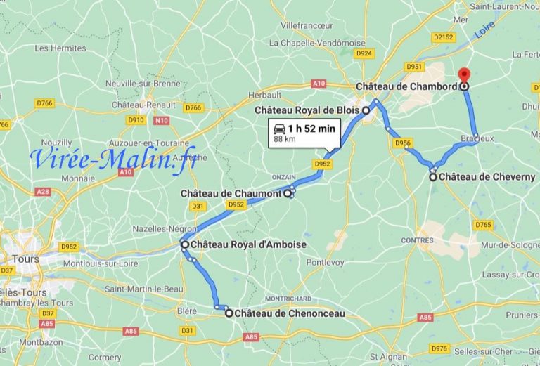 carte-chateaux-depuis-Tours-a-visiter