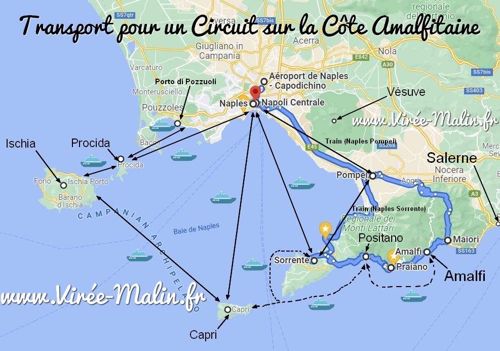 trajet-bateau-ferry-Amalfi-vers-Capri-carte