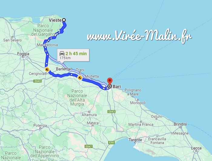 rejoindre-Vieste-depuis-Bari
