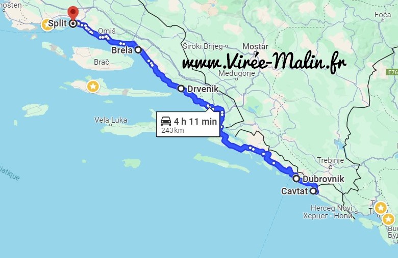 carte-visite-petite-villes-litorrales-entre-Split-et-Dubrovnik