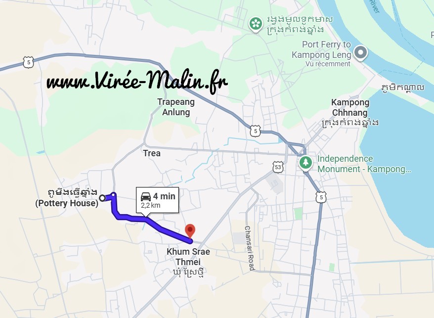 carte-villages-poterie-Kampong-Chhnang